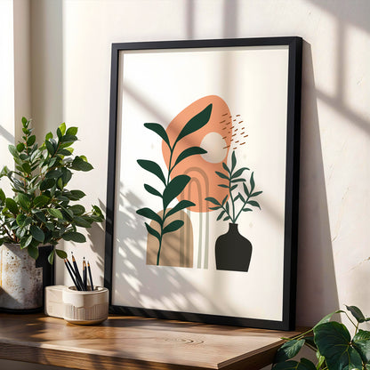 Boho Botanical Vase Wall Frame – Set of 1