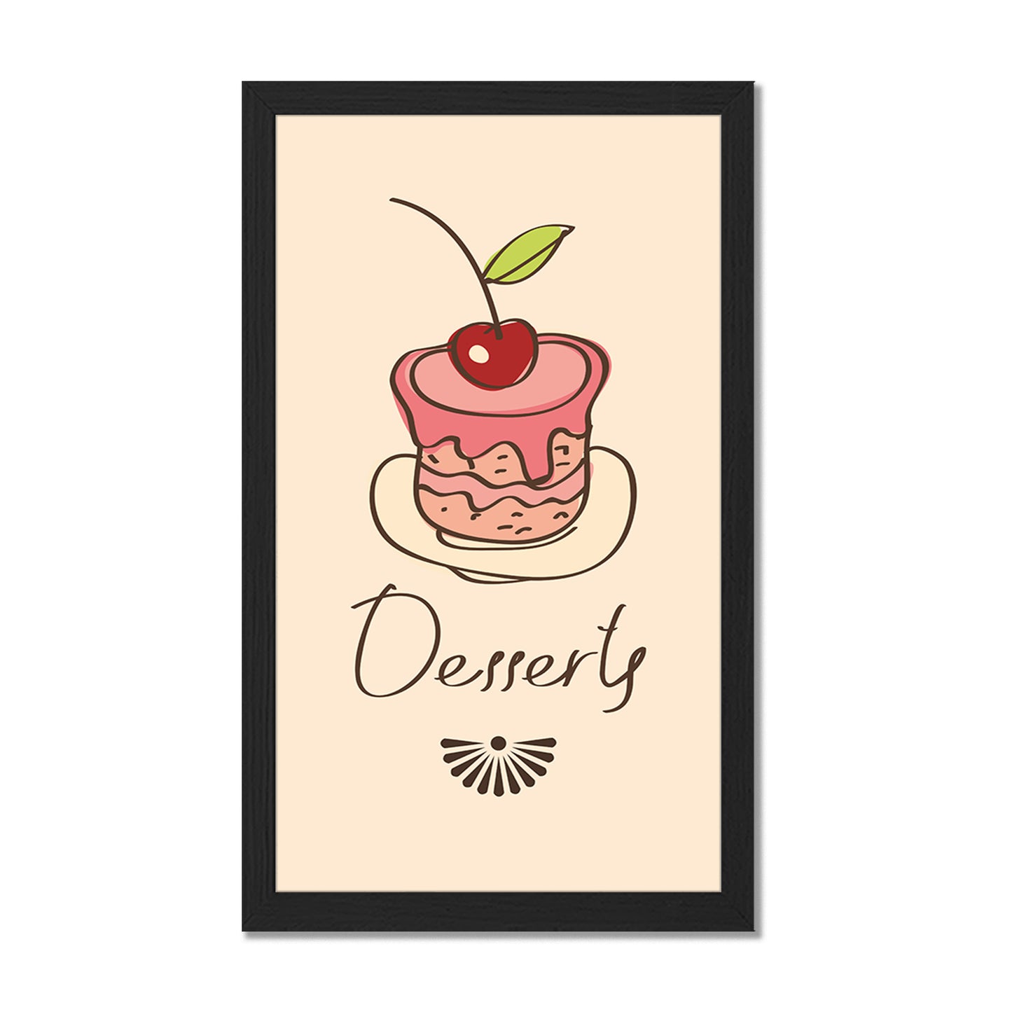 Dessert Illustration Wall Frame Set of 1