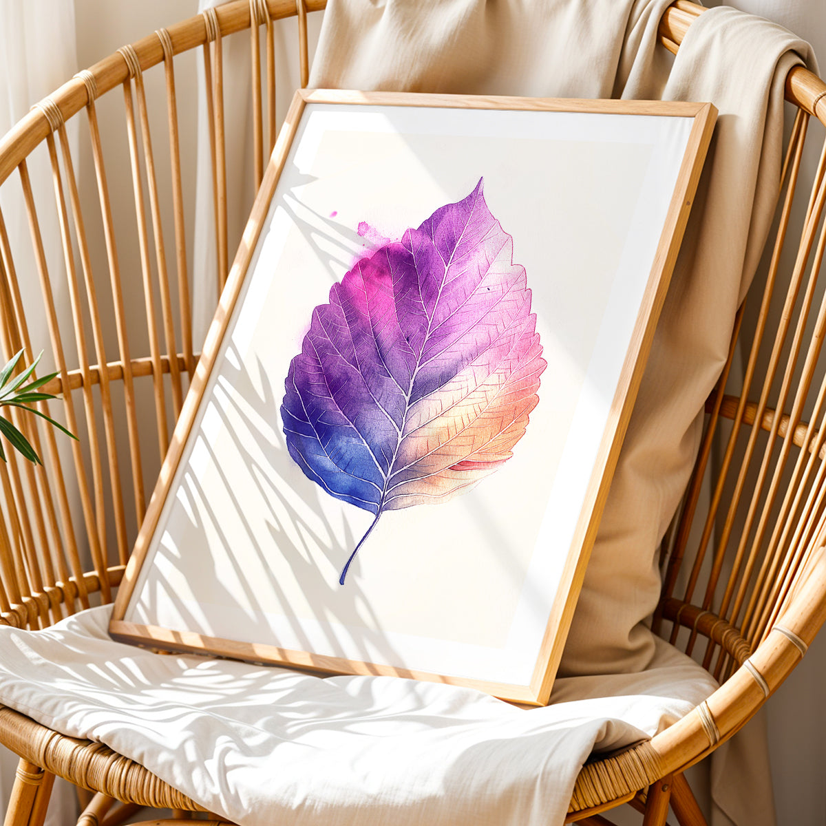 Watercolor Multicolor Leaf Botanical Wall Art