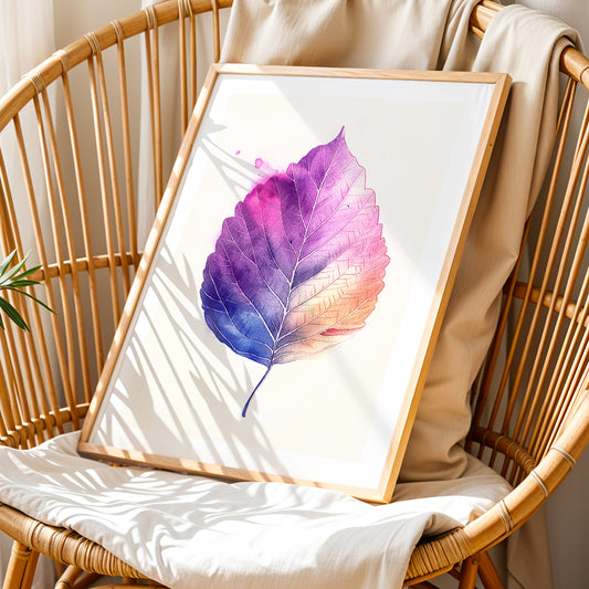 Watercolor Multicolor Leaf Botanical Wall Art