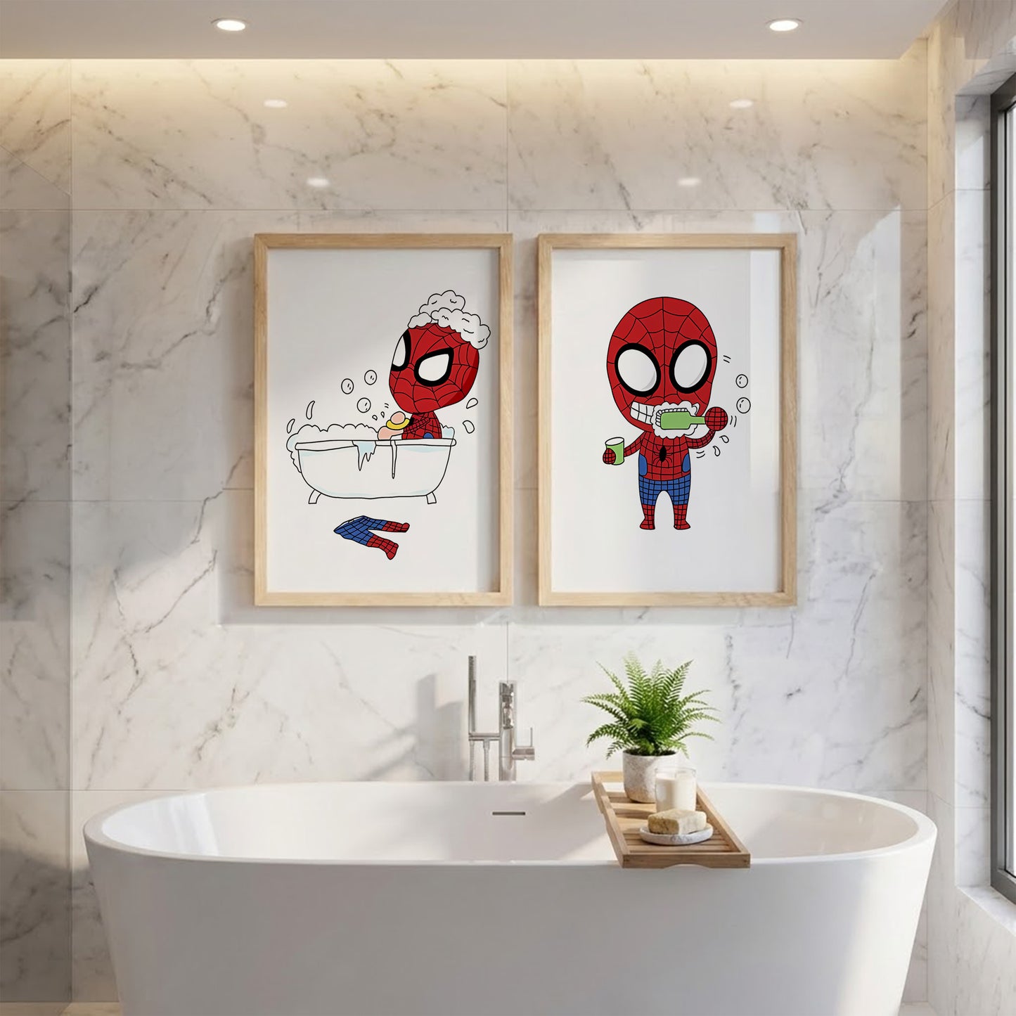Spider-Man Bathroom Wall Frames Set of 2