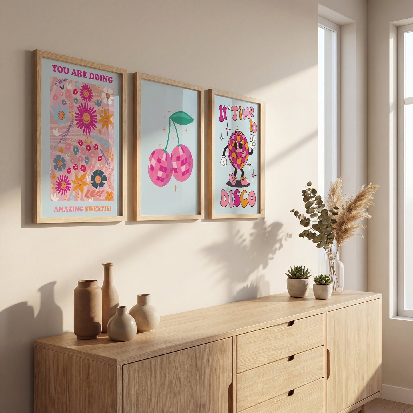 Retro Disco Pop Art Set of 3