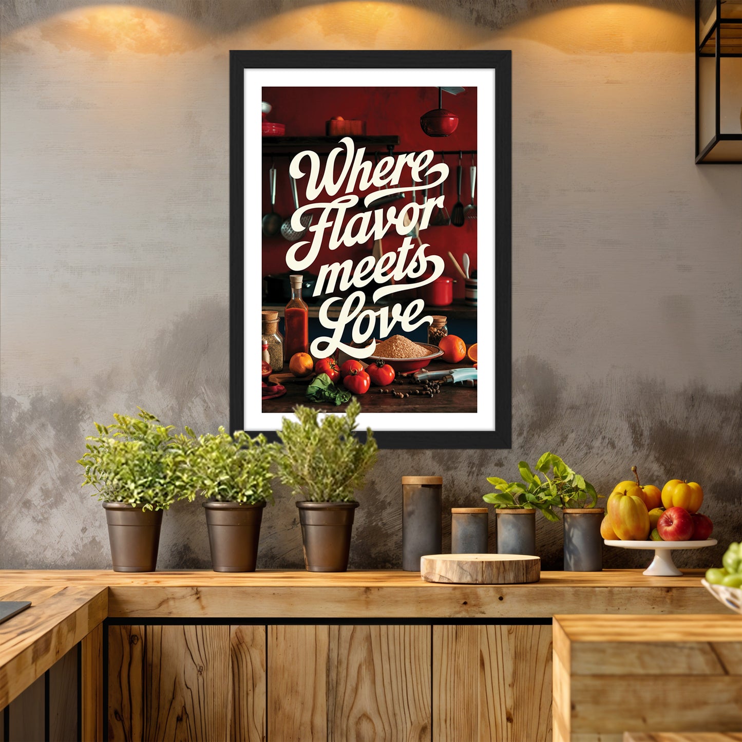 Flavor Meets Love Wall Frame