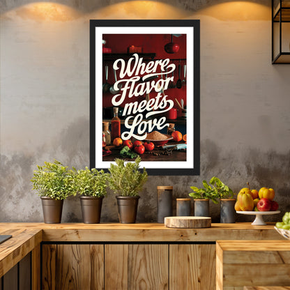 Flavor Meets Love Wall Frame