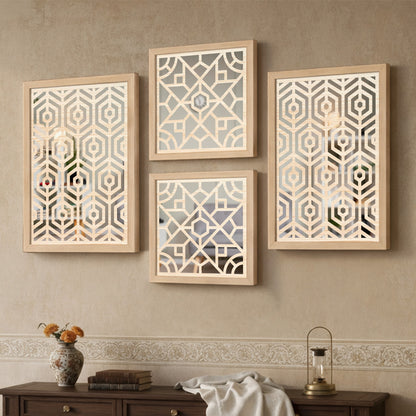 Hexara Mirror Art Set of 4