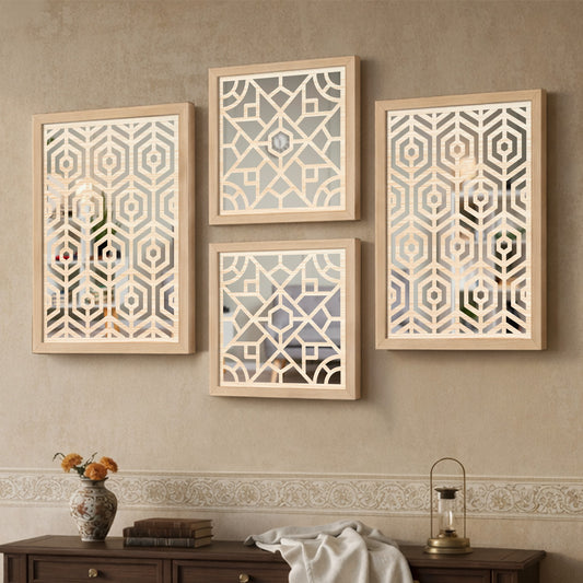 Hexara Mirror Art Set of 4