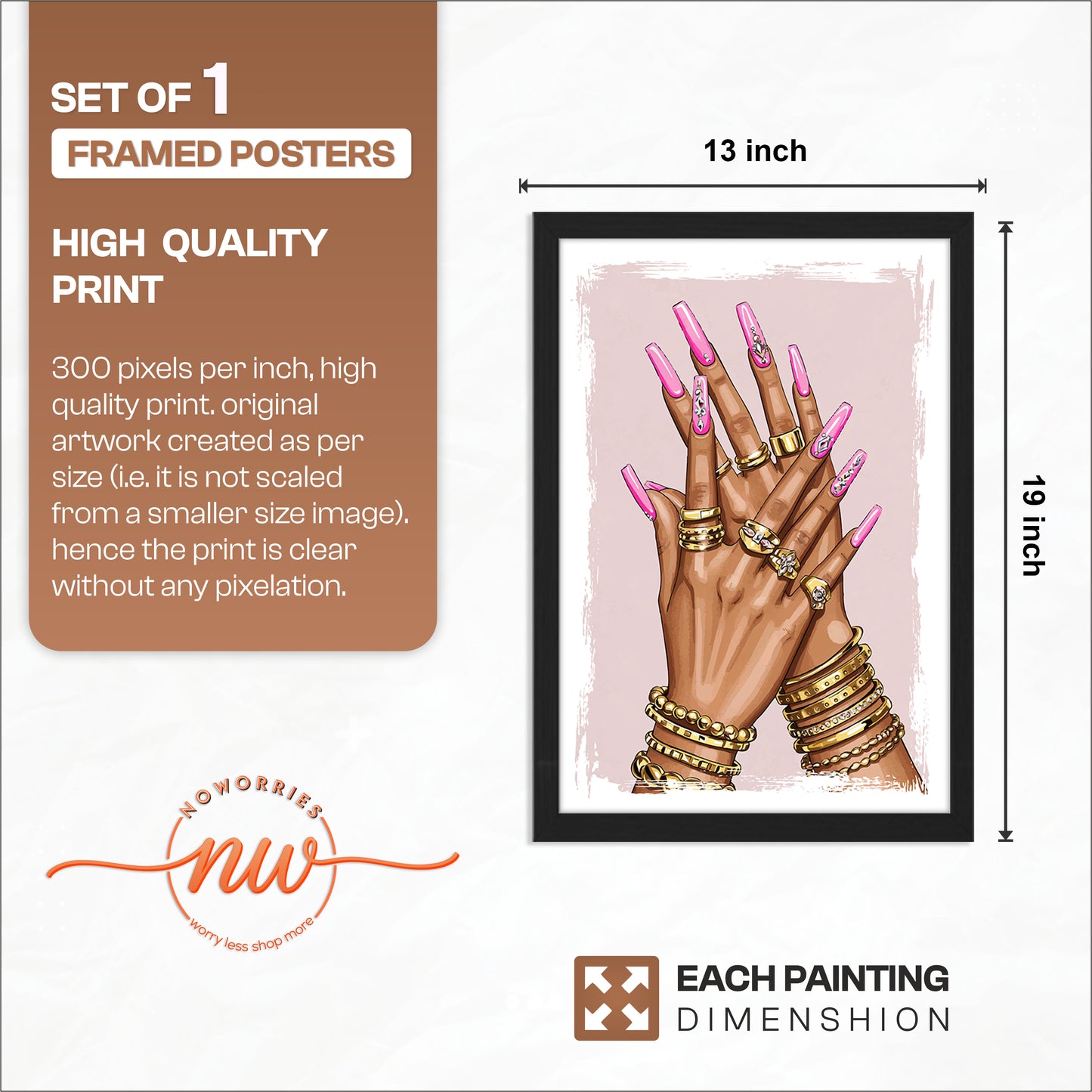 Luxury Nail Art & Jewelry Fashion Wall Print