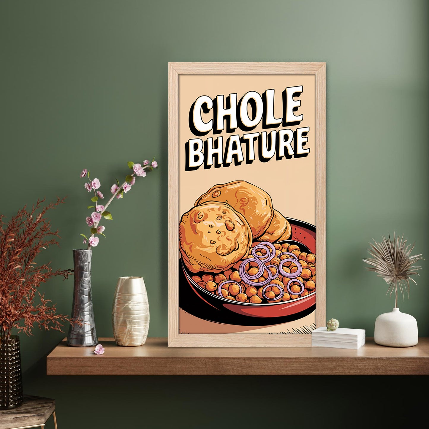 Chole Bhature Food Wall Frame Set of 1