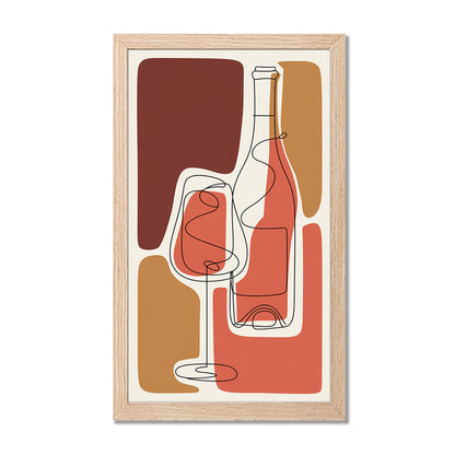 Abstract Wine Bottle & Glass Wall Art