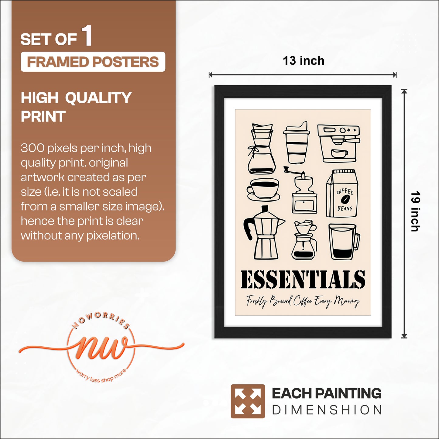 Coffee Essentials Artwork Frame Set of 1