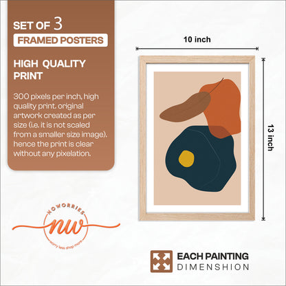 Modern Abstract Wall Frames Set of 3
