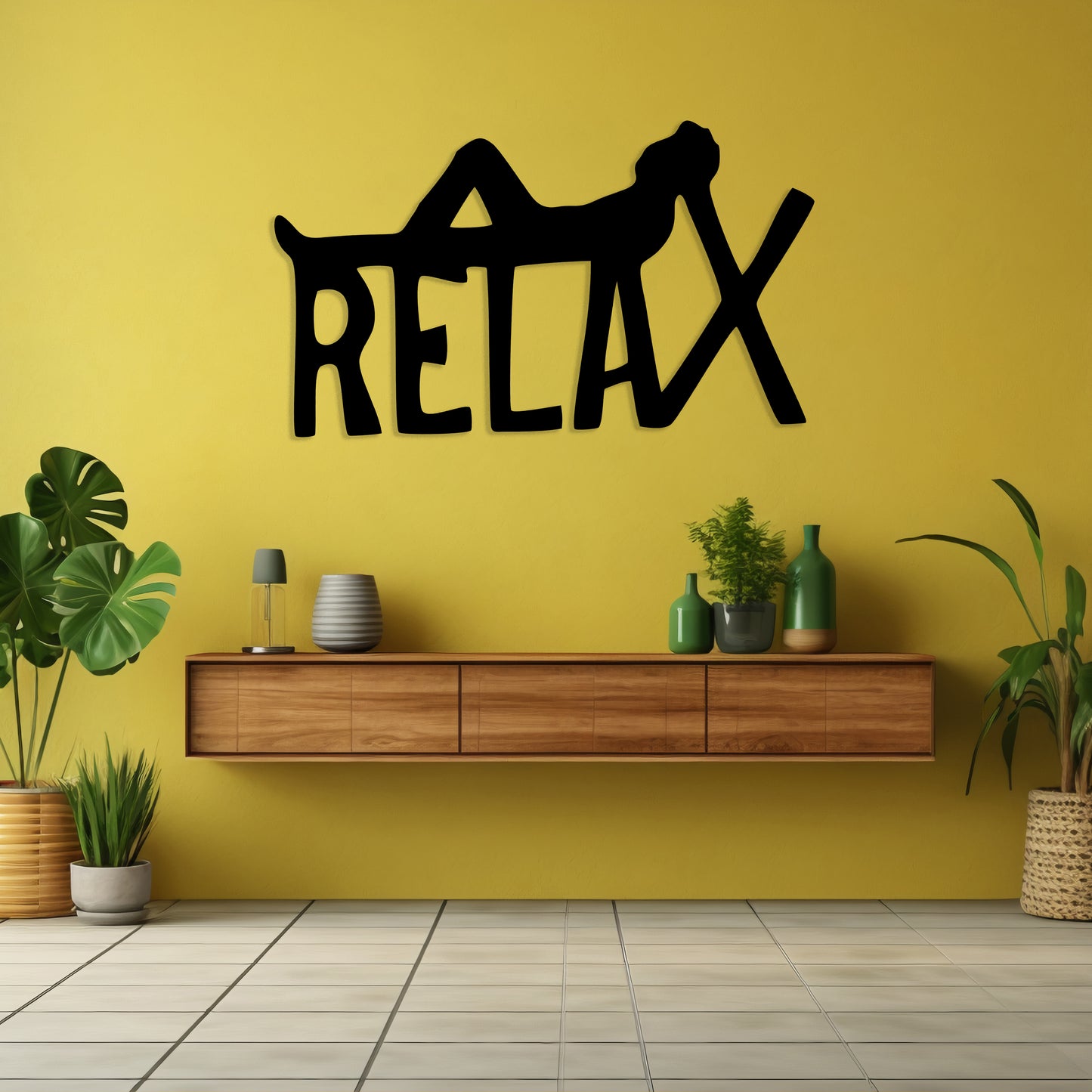 Relax Pinewood Wall Art