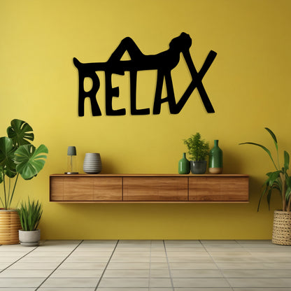 Relax Pinewood Wall Art