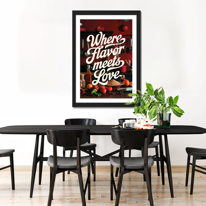 Flavor Meets Love Wall Frame