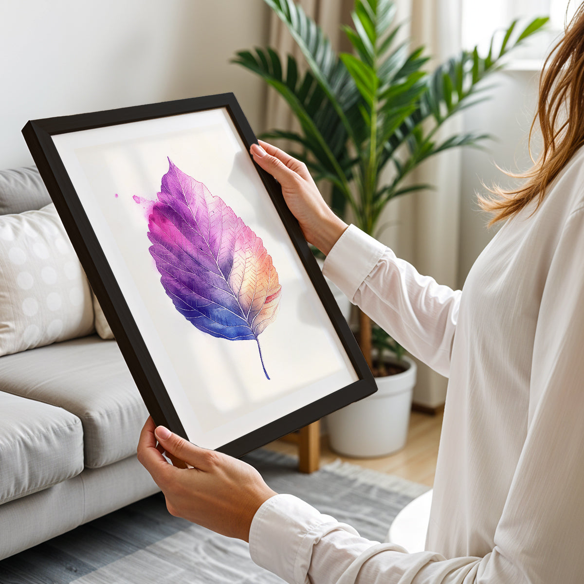 Watercolor Multicolor Leaf Botanical Wall Art