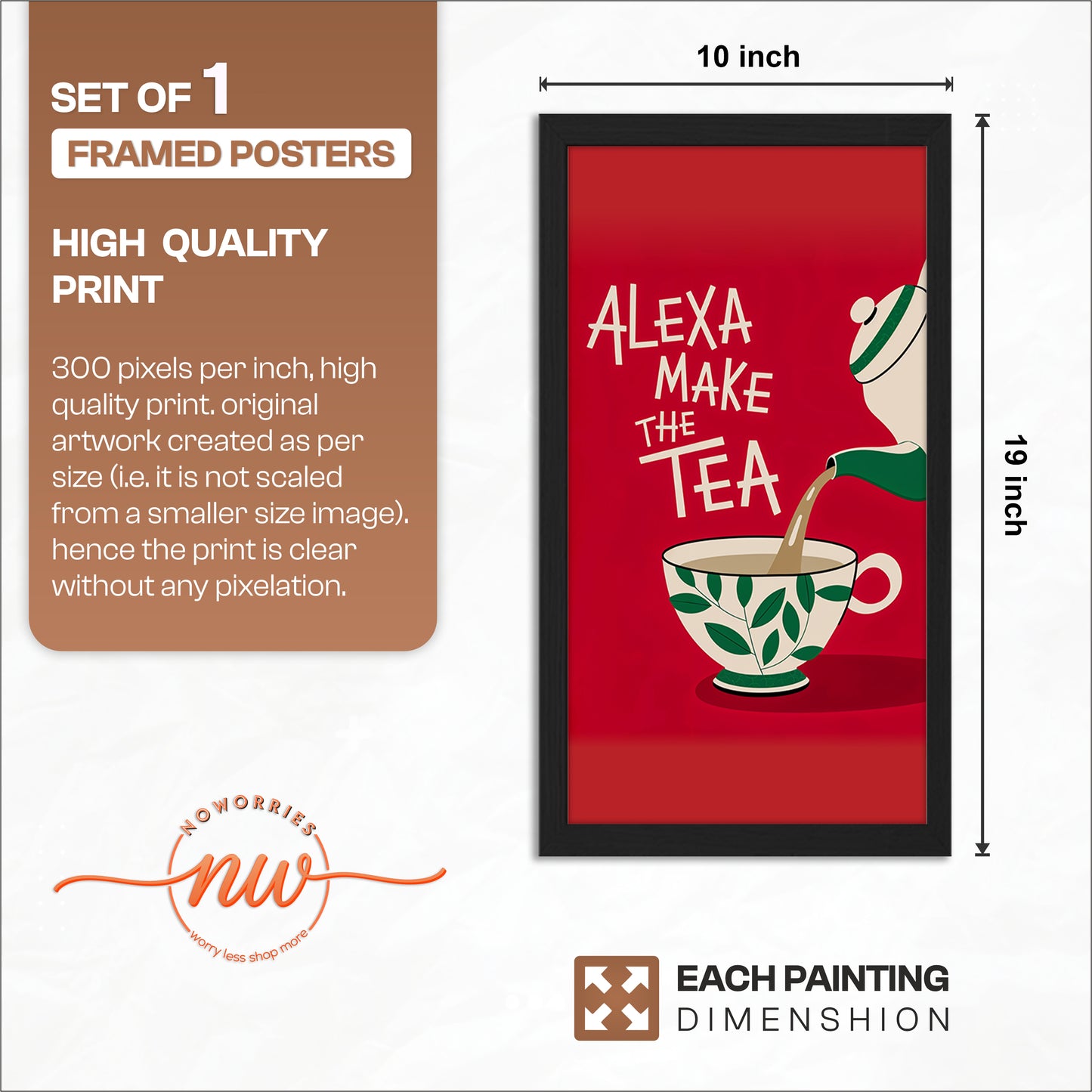 Alexa Make The Tea Wall Frame Set of 1