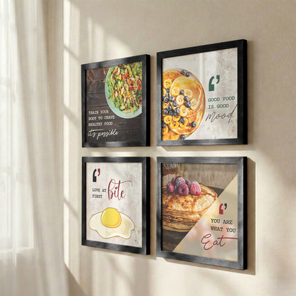 Healthy Food Kitchen Wall Art Set of 4