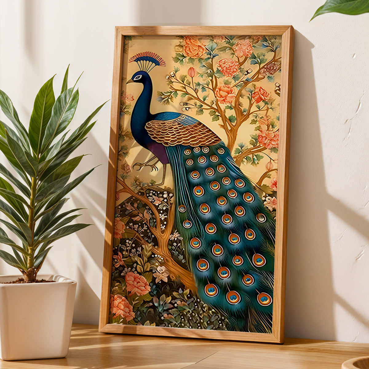 Floral Peacock Wall Frame