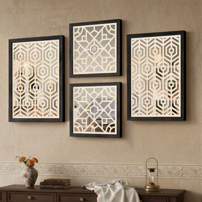 Hexara Mirror Art Set of 4
