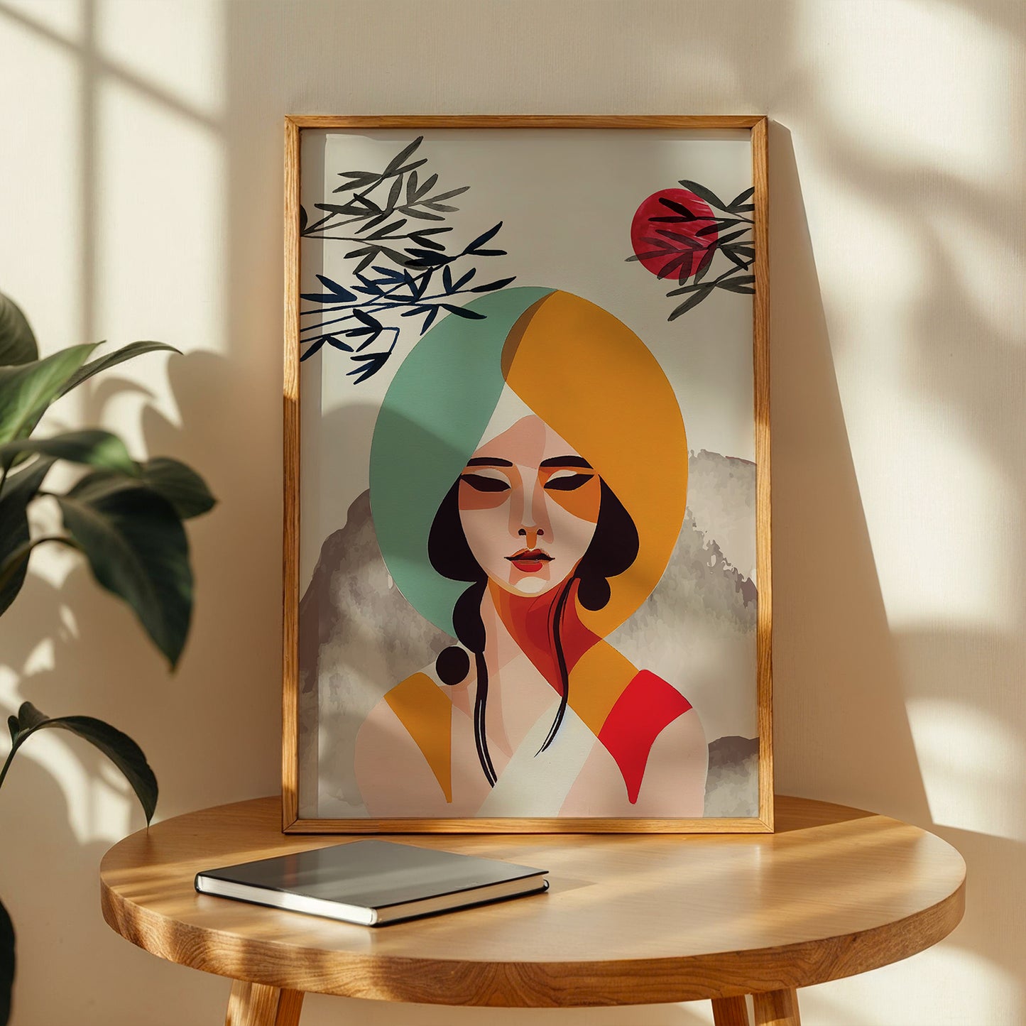 Modern Abstract Woman Portrait Framed Wall Decor