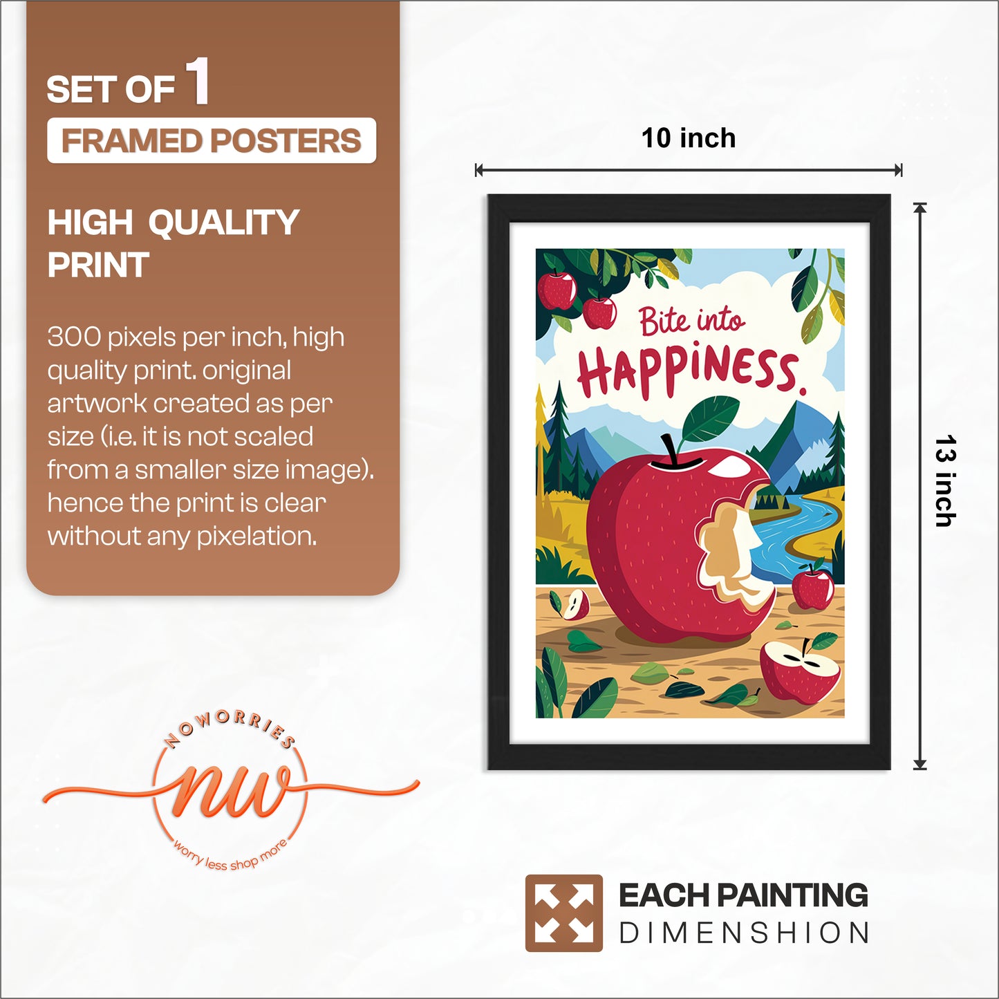 Bite Into Happiness Wall Frame