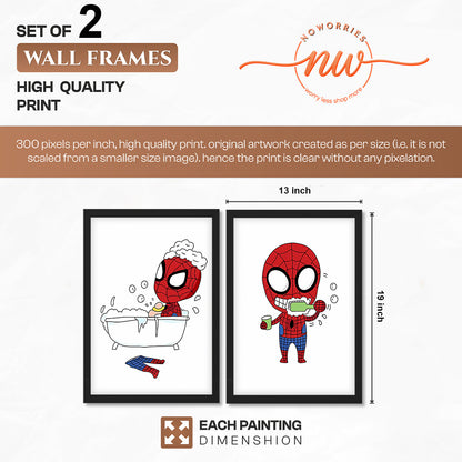 Spider-Man Bathroom Wall Frames Set of 2