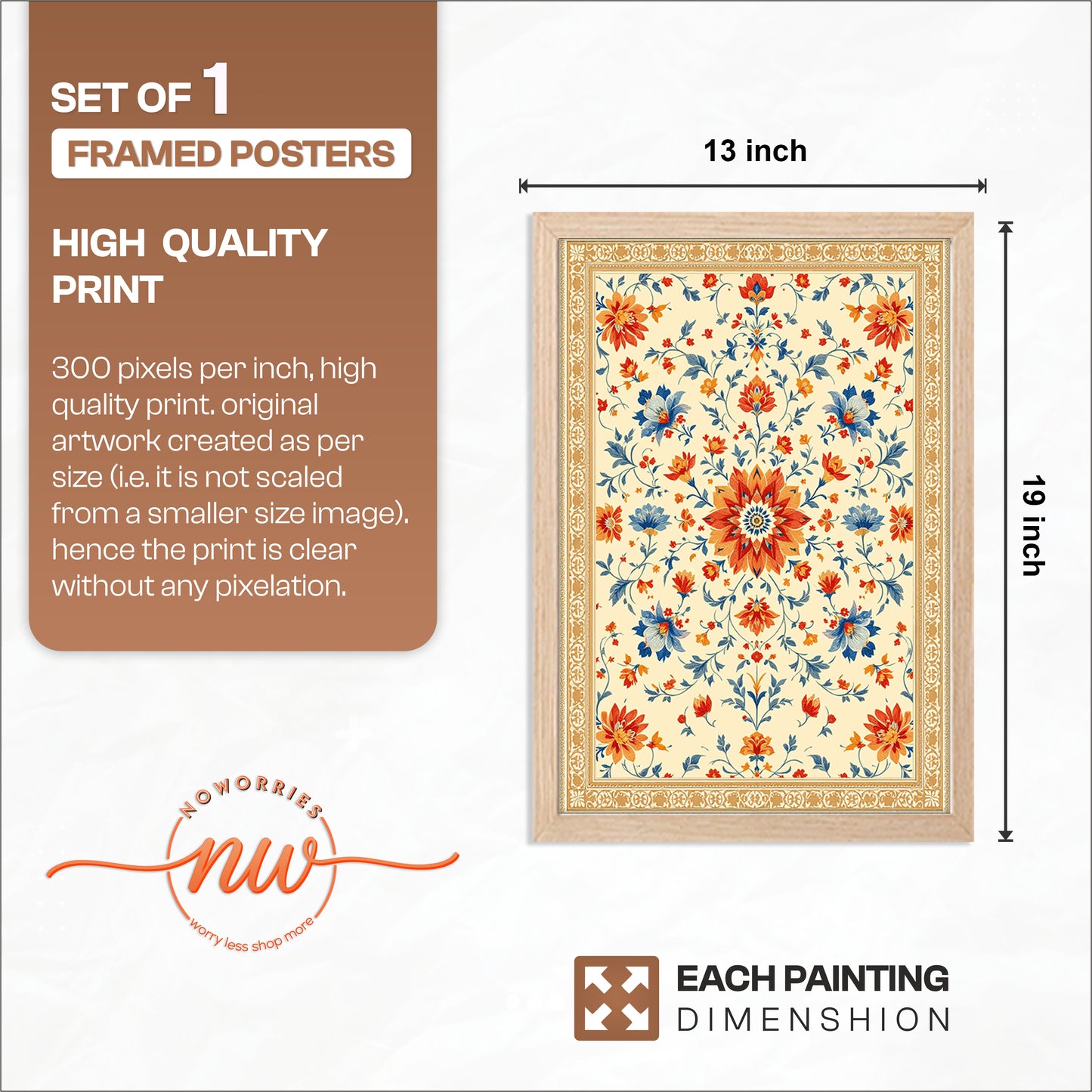 Vintage Floral Pattern Wall Frame