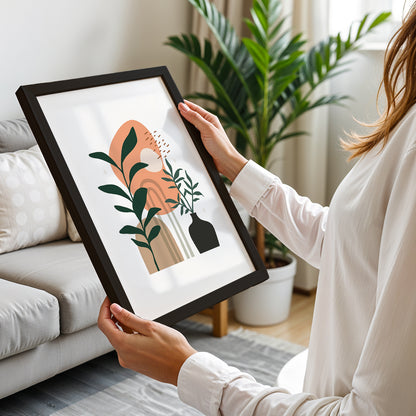 Boho Botanical Vase Wall Frame – Set of 1