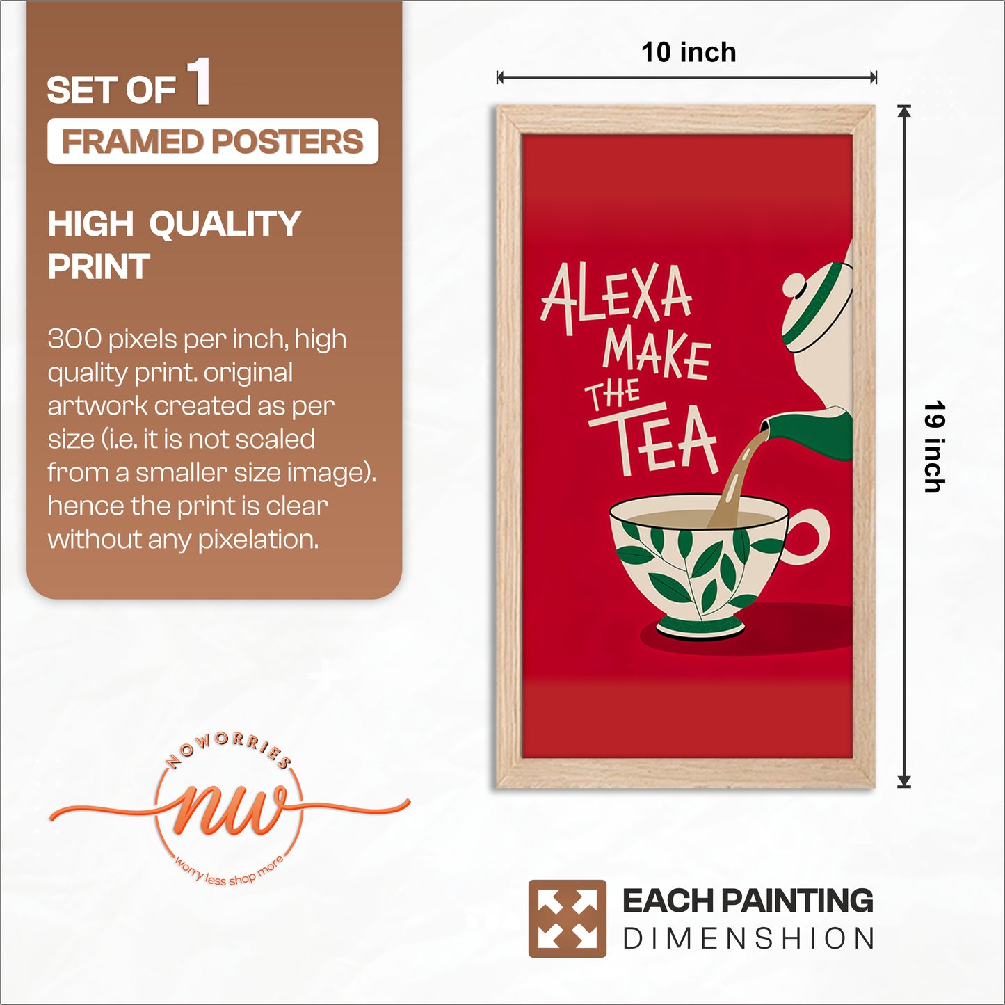 Alexa Make The Tea Wall Frame Set of 1