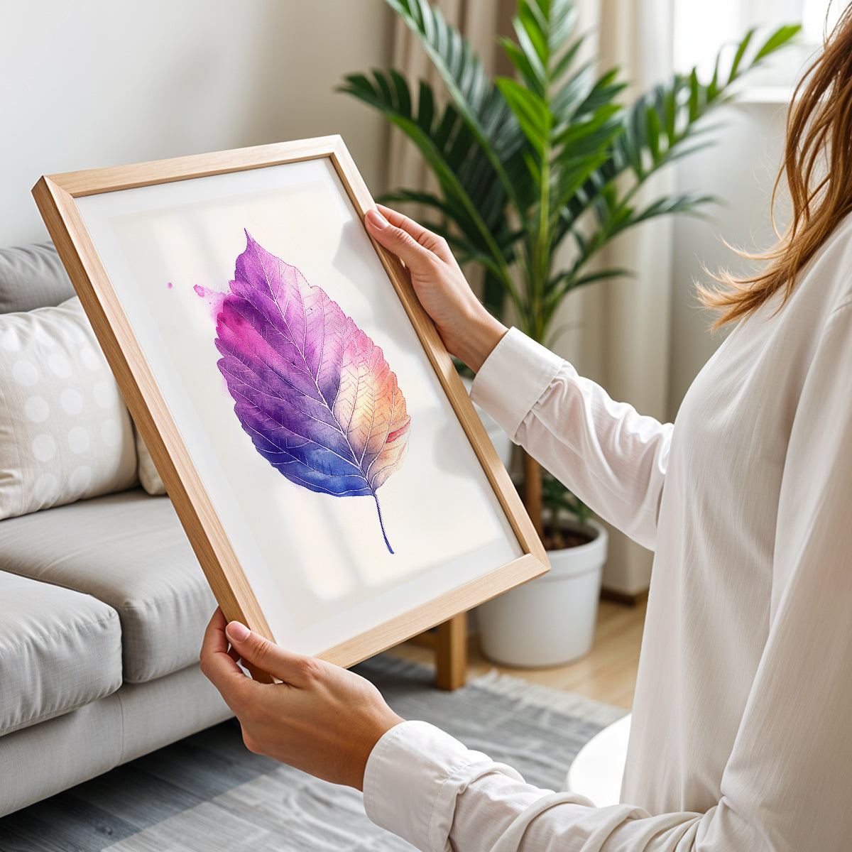 Watercolor Multicolor Leaf Botanical Wall Art