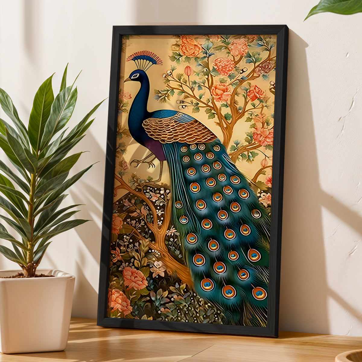 Floral Peacock Wall Frame