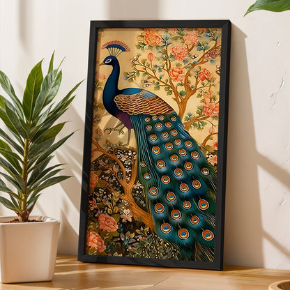 Floral Peacock Wall Frame