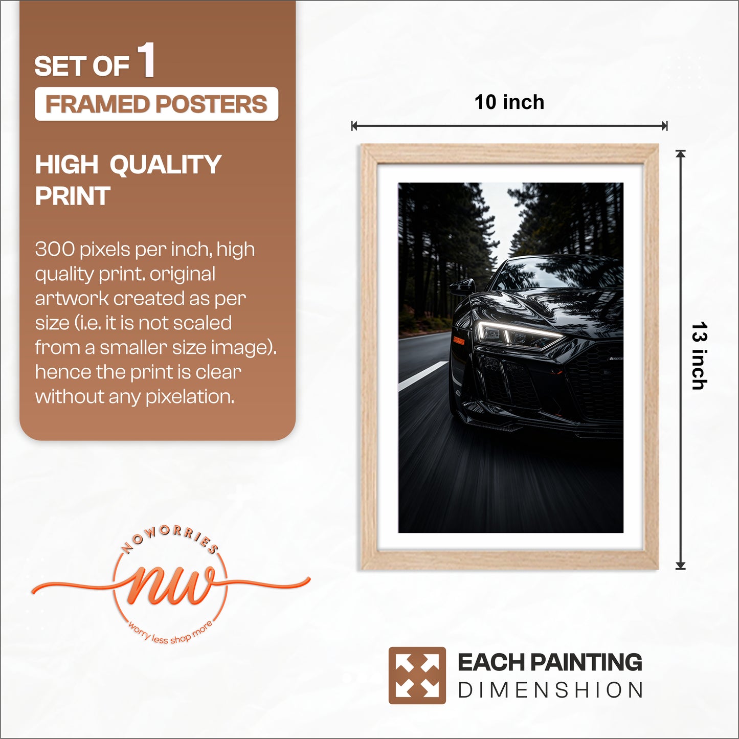 Audi R8 Shadow Edition Wall Art