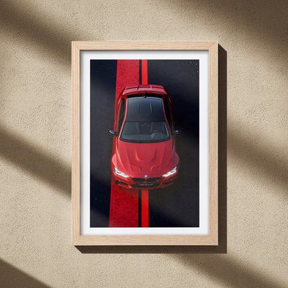 BMW M3 Red Line Wall Frame
