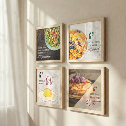 Healthy Food Kitchen Wall Art Set of 4