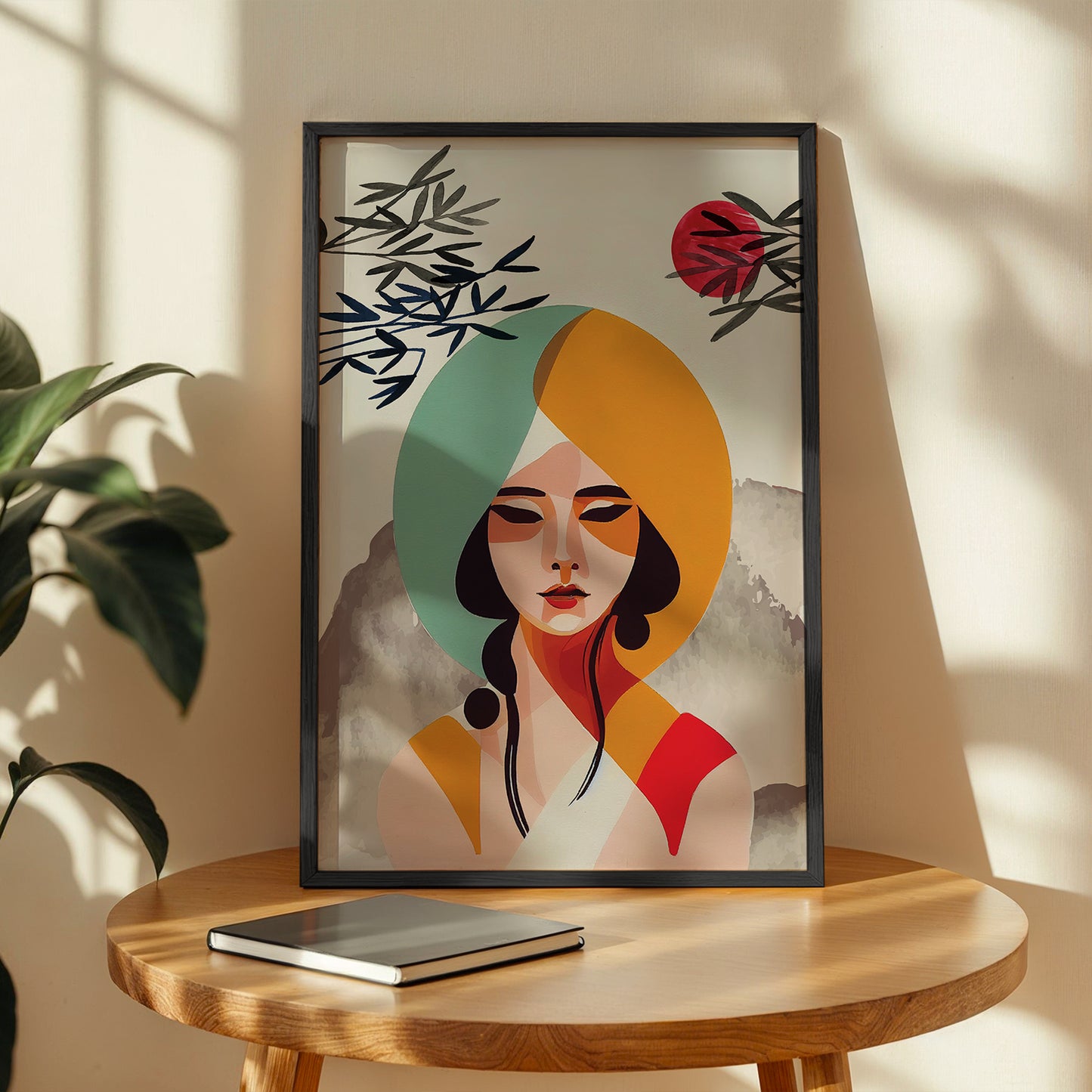 Modern Abstract Woman Portrait Framed Wall Decor