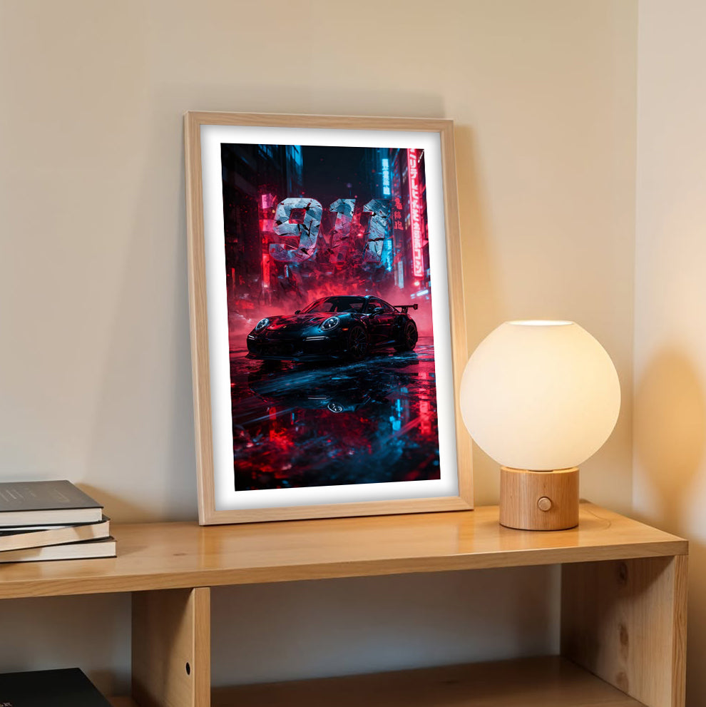 911 Neon Wall Frame