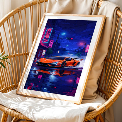 Cyberpunk Lambo Wall Frame
