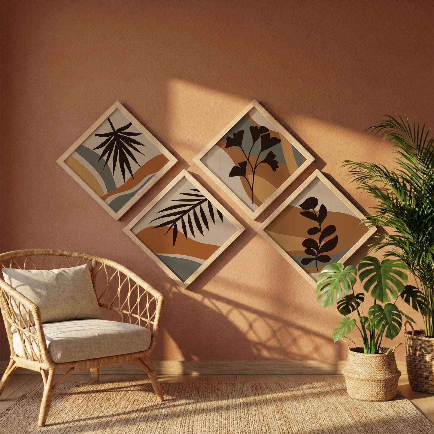 Boho Botanical Wall Frame Set of 4