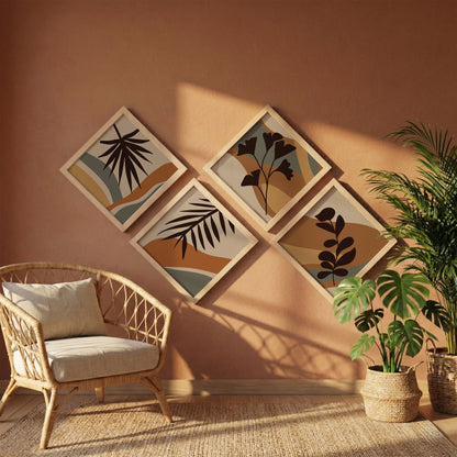 Boho Botanical Wall Frame Set of 4