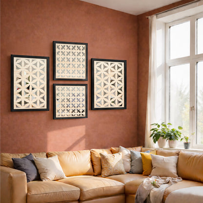 Modern Geometric Mirror Set of 4