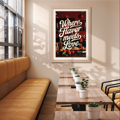 Flavor Meets Love Wall Frame