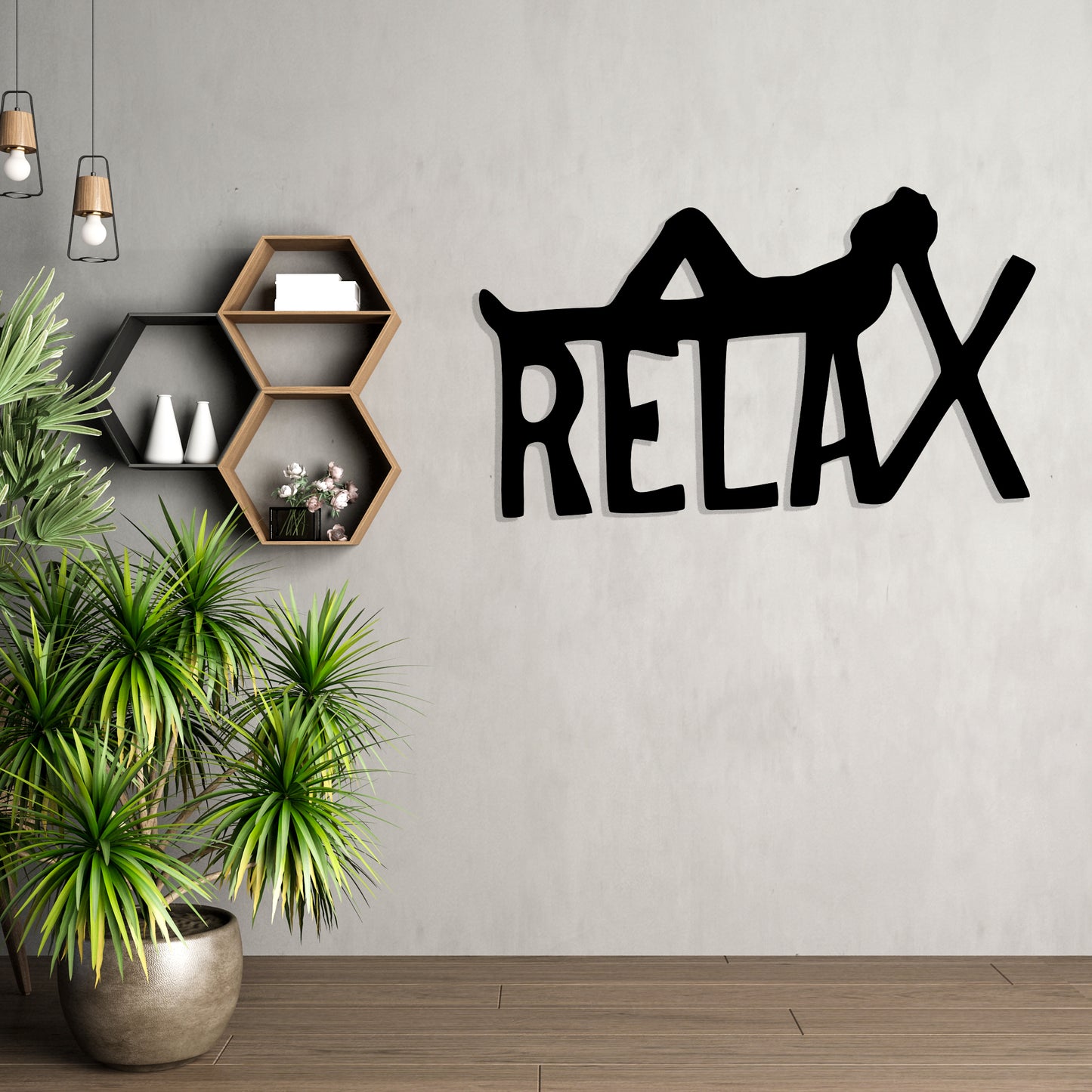Relax Pinewood Wall Art