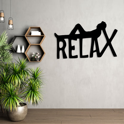 Relax Pinewood Wall Art