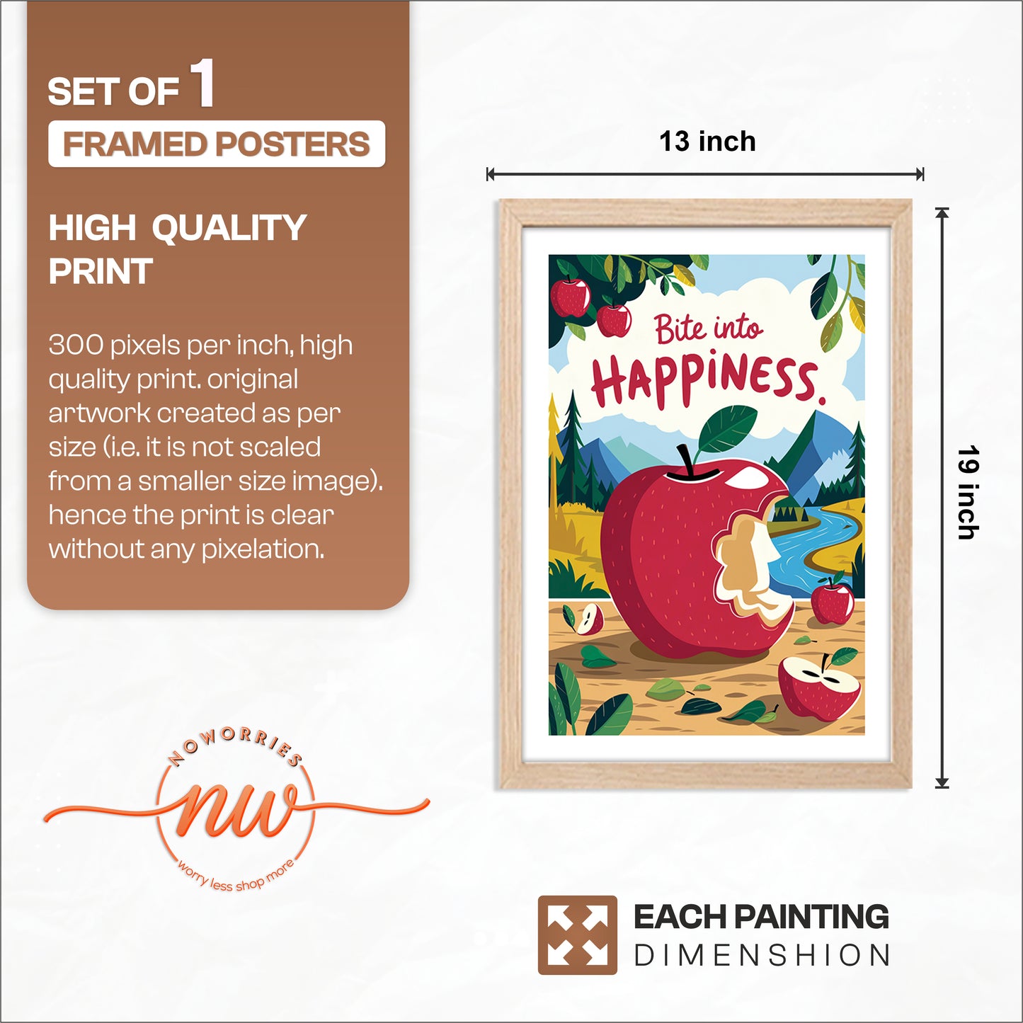 Bite Into Happiness Wall Frame