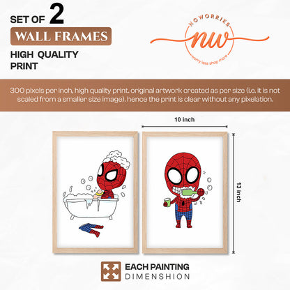 Spider-Man Bathroom Wall Frames Set of 2