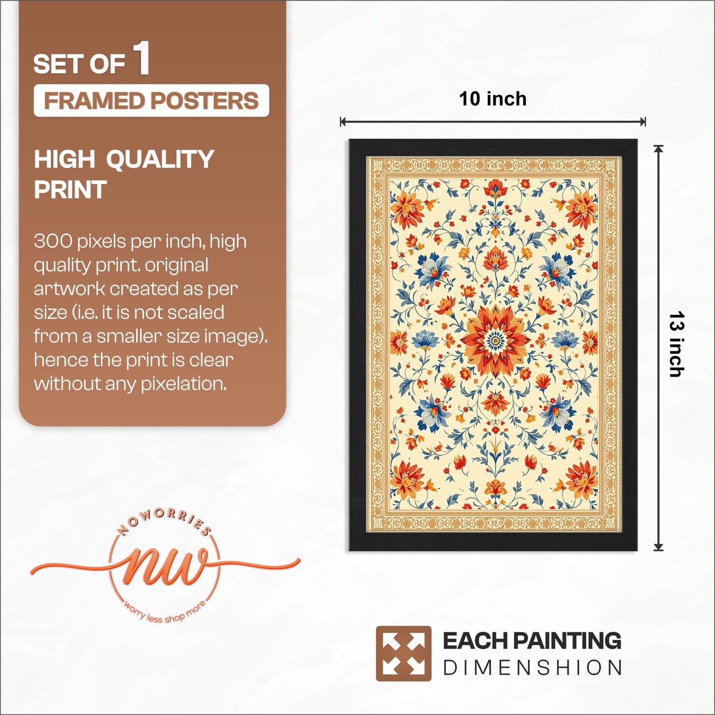 Vintage Floral Pattern Wall Frame