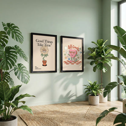 Good Things Take Time Self-Care Wall Art Set of 2