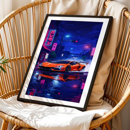 Cyberpunk Lambo Wall Frame