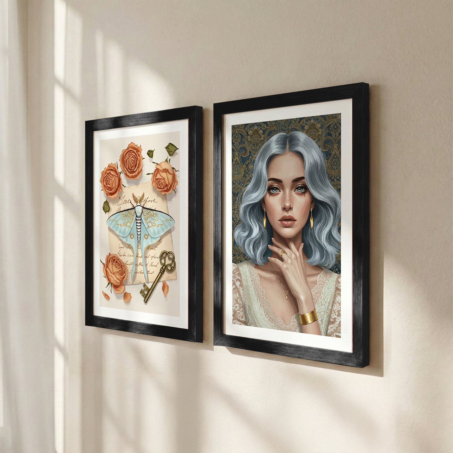 Vintage Rose Wall Art Set